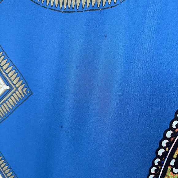 Etro Women’s 100% Silk Mixed Print Shift Dress Blue Size 42 - Picture 3 of 6